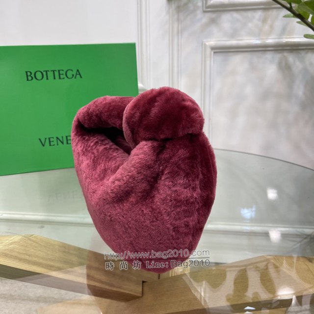 Bottega veneta高端女包 98080天鵝絨 寶緹嘉Jodie經典打結圓形hobo包 BV天鵝絨皮毛新款女包  gxz1389